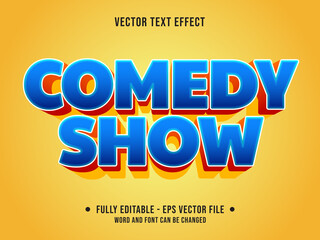 Wall Mural - Editable text effect - comedy show blue and red gradient color modern style	
