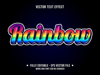 Editable text effect - rainbow color gradient modern style	
