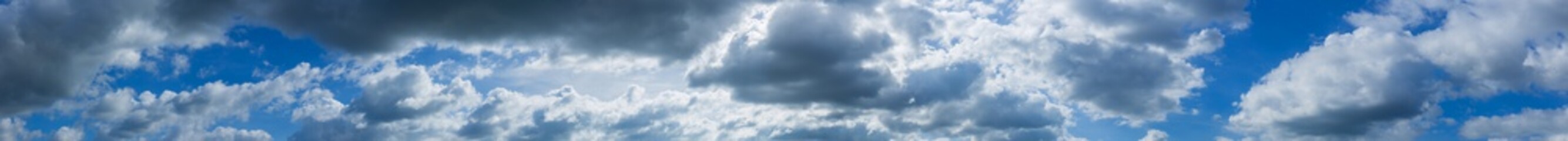 Wall Mural - Panorama blue sky with tiny clouds.