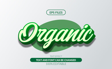 Aufkleber - Fresh Organic green 3d editable text effect eps file vector