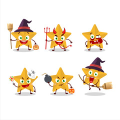 Sticker - Halloween expression emoticons with cartoon character of new yellow stars