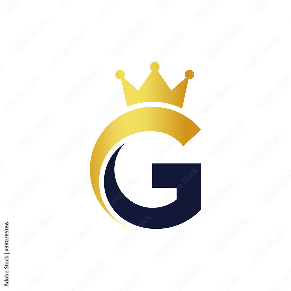 gold logo with letter g and crown concept Stock Vector | Adobe Stock