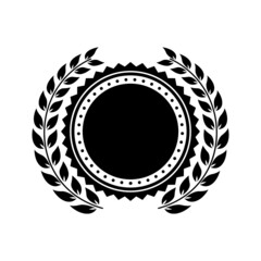 Wall Mural - black and white laurel wreath