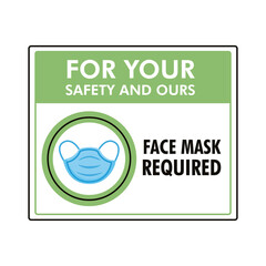 Wall Mural - mask required label stamp with medical mask accessory