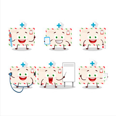 Sticker - Doctor profession emoticon with santa envelopes cartoon character