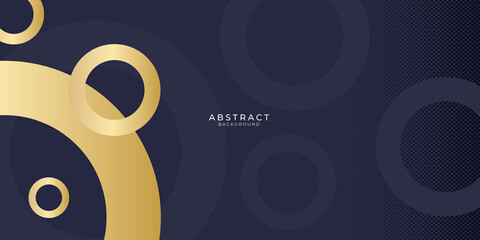 Abstract gold circle shapes and luxury pattern background