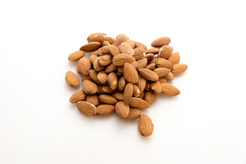 Canvas Print - Almonds with white background