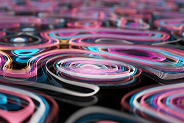 Poster - Abstract circular technology background. 3d rendering - illustration.
