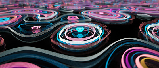 Poster - Abstract circular technology background. 3d rendering - illustration.