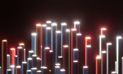 Poster - Abstract background with colorful strips. 3d rendering - illustration.