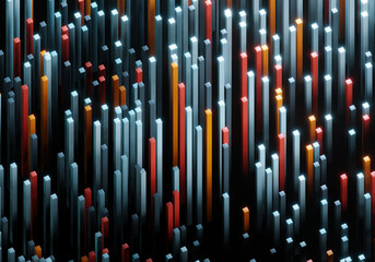 Poster - Abstract background with colorful strips. 3d rendering - illustration.