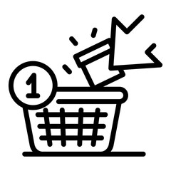 Poster - Online cart icon. Outline online cart vector icon for web design isolated on white background