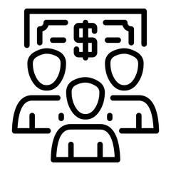 Poster - Money customer icon. Outline money customer vector icon for web design isolated on white background