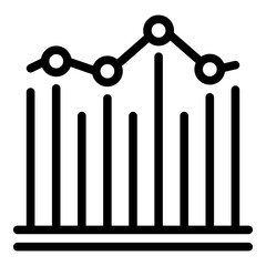 Poster - Results chart icon. Outline results chart vector icon for web design isolated on white background