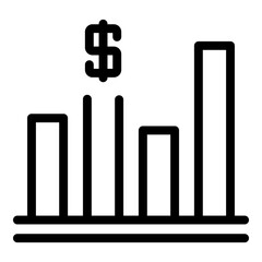 Poster - Profit chart icon. Outline profit chart vector icon for web design isolated on white background