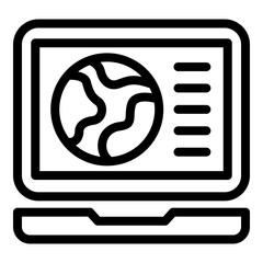 Poster - Marketing laptop icon. Outline marketing laptop vector icon for web design isolated on white background