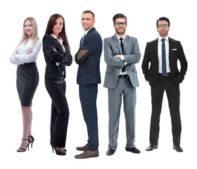 Poster - in full growth.professional business team isolated on white