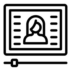 Poster - Video lesson icon. Outline video lesson vector icon for web design isolated on white background