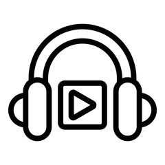Poster - Headphones online icon. Outline headphones online vector icon for web design isolated on white background