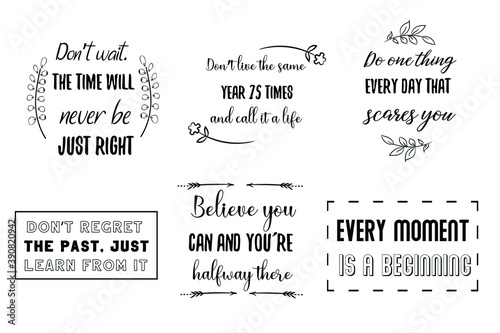 Fotomural Set of Calligraphy sayings for print