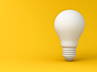Leinwandbilder - Minimal idea light bulb concept isolated on yellow background with shadow 3D rendering