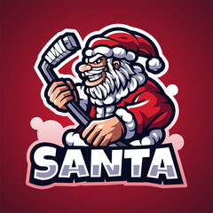 Wall Mural - Santa esport mascot logo design 