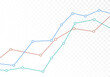 Illustration of a transparent line growing graph. Suitable as a background for a banner about stock trading and the economy. Space for your text, vector