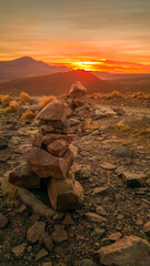 Sticker - Beautiful view of ancient rock formations in a desert area