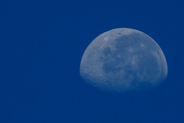 Wall Mural - close up moon on blue sky