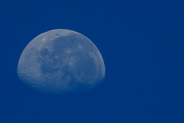Wall Mural - close up moon on blue sky