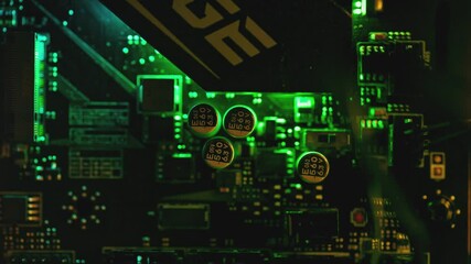 Poster - Pc component detail with colored light 3