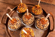 Fall Colored Candy Caramel Apples