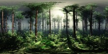 Forest In The Fog, HDRI, Environment Map , Round Panorama, Spherical Panorama, Equidistant Projection, 360 High Resolution Panorama