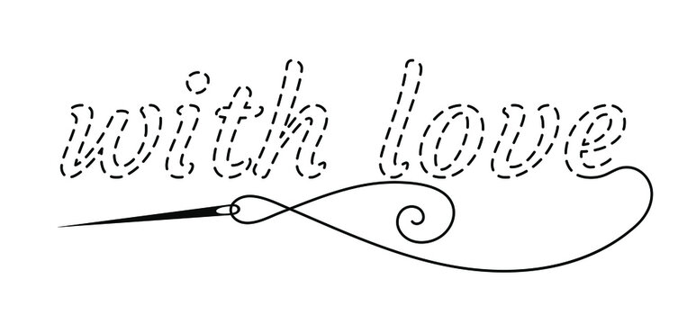 Silhouette of embroidered inscription 