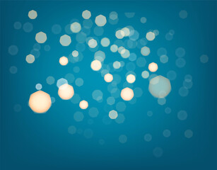 Poster - Blured lights on blue background
