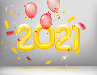 Aufkleber - Happy new 2021 year greeting card