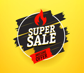 Poster - Black friday super sale vector advertising banner. Awesome offer