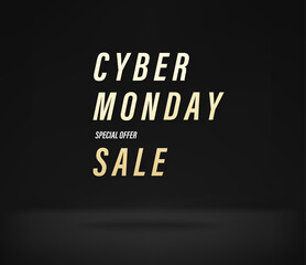 Poster - Cyber monday sale banner on black background