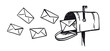Mailbox hand draw illustration vector