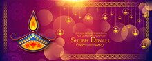 Happy Diwali, Festival Of Lights ,Vector Illustration And Beautiful Greeting Card For Celebration Of Shubh Deepawali
