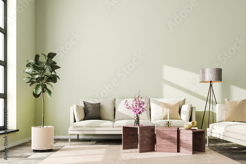 Cuadros en Lienzo Interior scene: living room with a sofa in a loft building