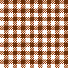 Brown White Gingham Lumberjack Buffalo Tartan Checkered Plaid Seamless Pattern. Texture For Fabric, Tablecloths, Clothes, Shirts, Dresses, Paper, Bedding, Blankets, Quilts ,textile.Geometric Design.