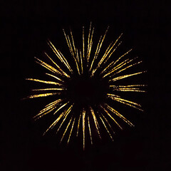 Wall Mural - beautiful golden frame of firework on black background