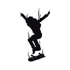 Wall Mural - Air skateboarding splash silhouette design vector