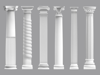 Wall Mural - antique greek pillars. greek ancient column, historic roman culture pillars. architectural classic c