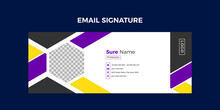Email Signature. Emailers Author Interface Design Template Vector In Illustrator