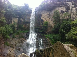 waterfall in the mountains