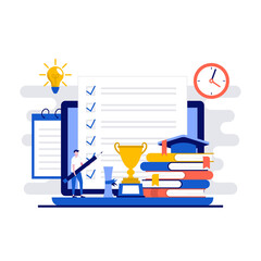Poster - education investment concept with character. student, learner reading book. target, e-learning, goal