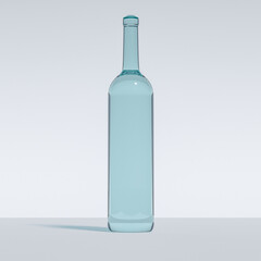 bottle of wine isolated. Image of Blue Glass Wine Bottle, Isolated Against White. Created in 3d Software. 3D Render.