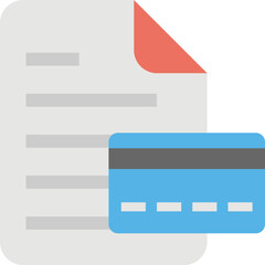 Sticker - 
Flat vector icon of a credit card and paper symbolising credit card statement
